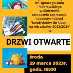 Zapraszamy na DRZWI OTWARTE 29 marca 2023r.