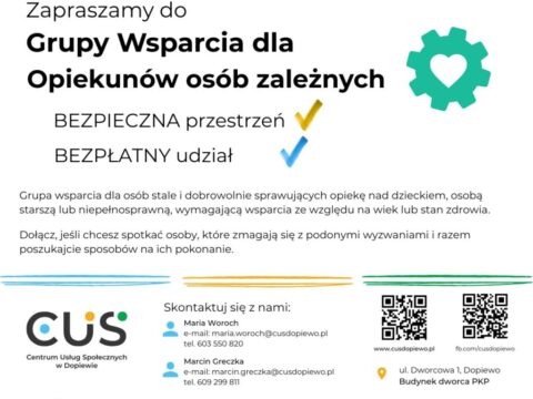 Informacje z Centrum Usług Społecznych w Dopiewie dla rodziców dzieci ze szczególnymi potrzebami rozwojowymi.
