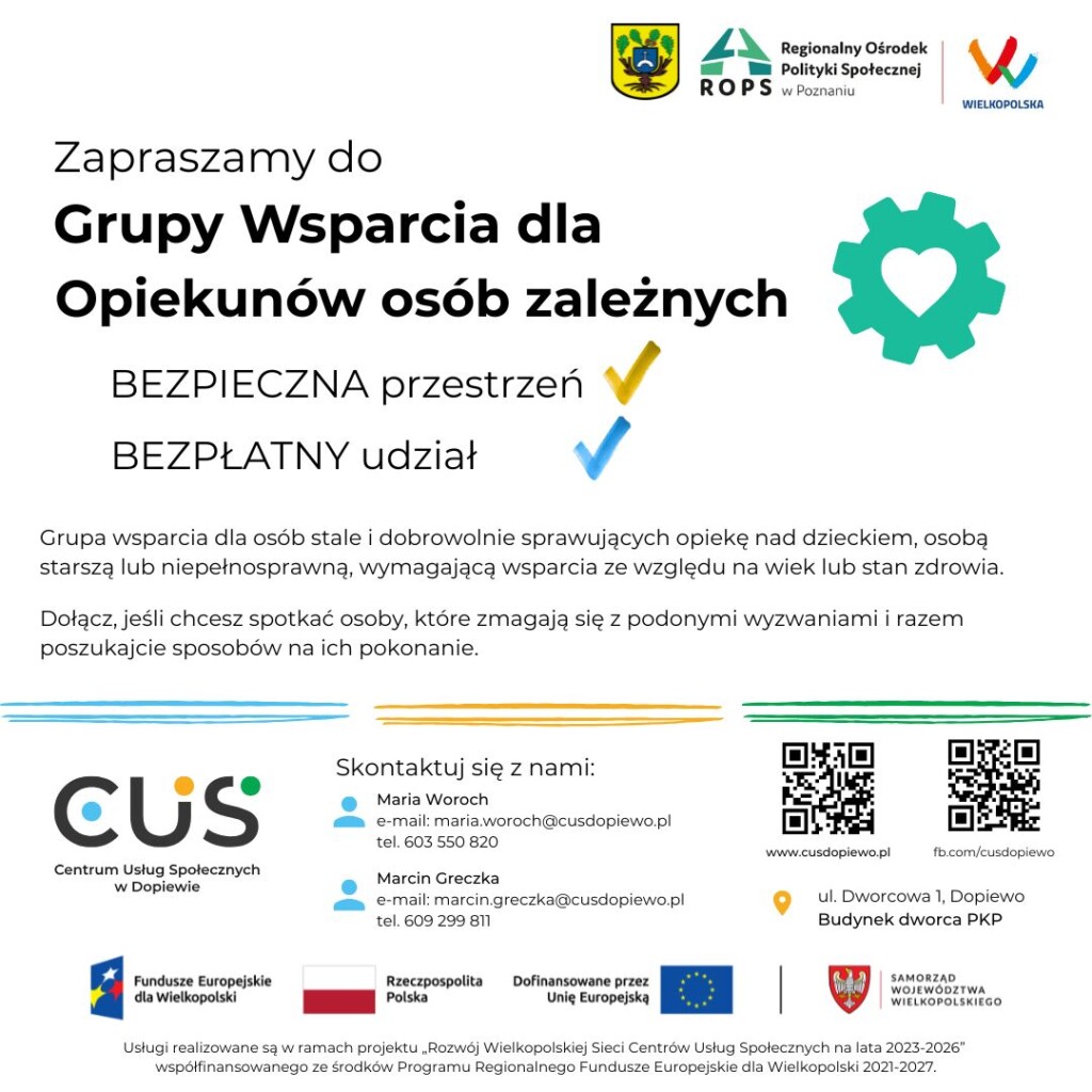 Informacje z Centrum Usług Społecznych w Dopiewie dla rodziców dzieci ze szczególnymi potrzebami rozwojowymi.